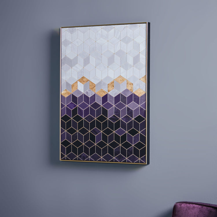 Stacked Cubes Printed Framed Canvas Art thumbnail 2