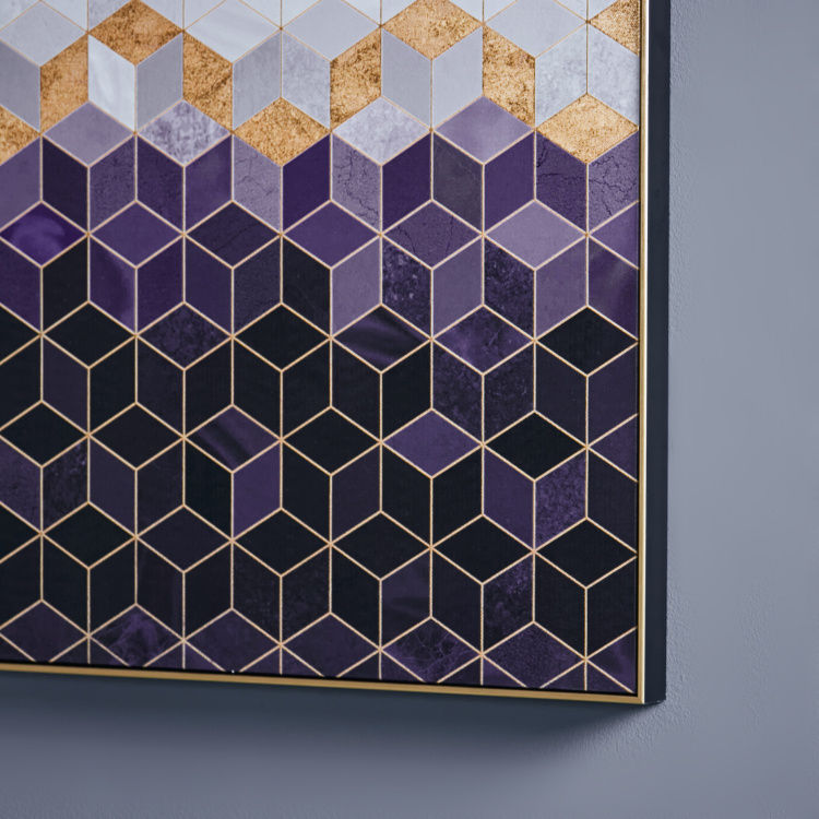 Stacked Cubes Printed Framed Canvas Art thumbnail 3