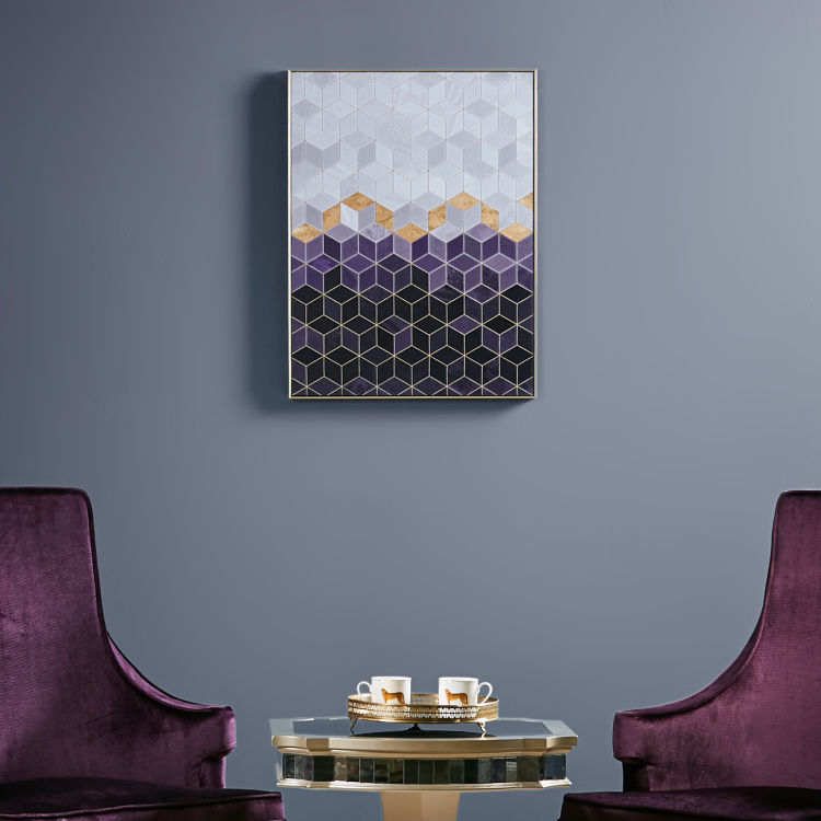 Stacked Cubes Printed Framed Canvas Art thumbnail 4