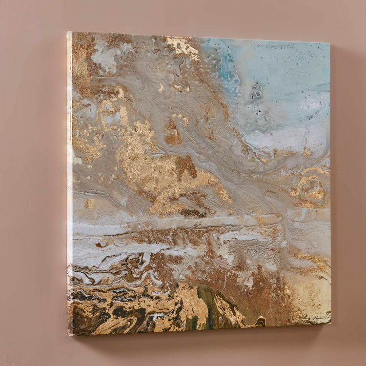 Golden Wonder Abstract Print Canvas Wall Art thumbnail 2