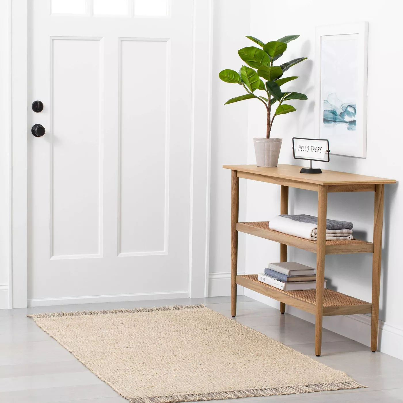 Wood Cane Console Table thumbnail 3
