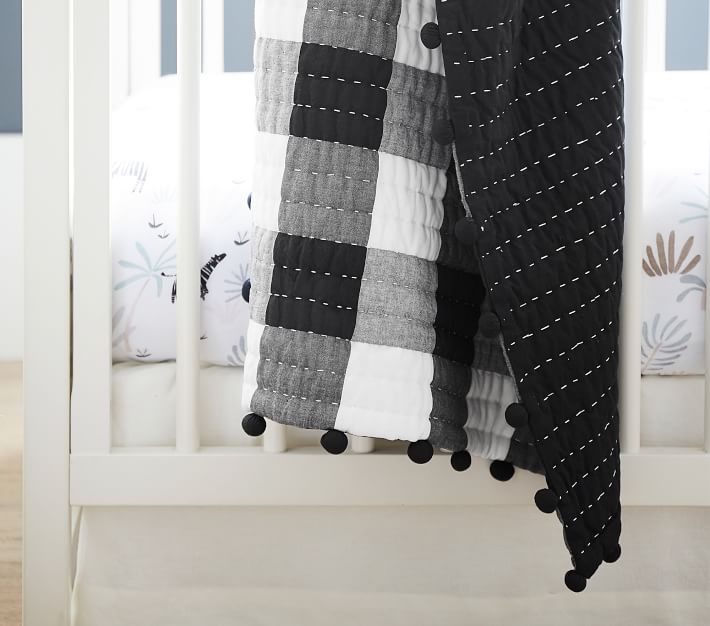 Buffalo Check Toddler Quilt Black thumbnail 2