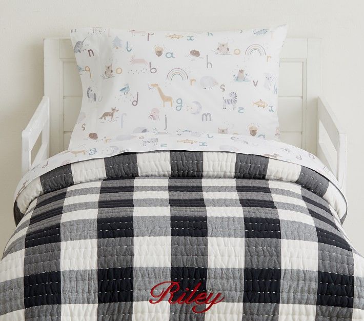 Buffalo Check Toddler Quilt Black thumbnail 4
