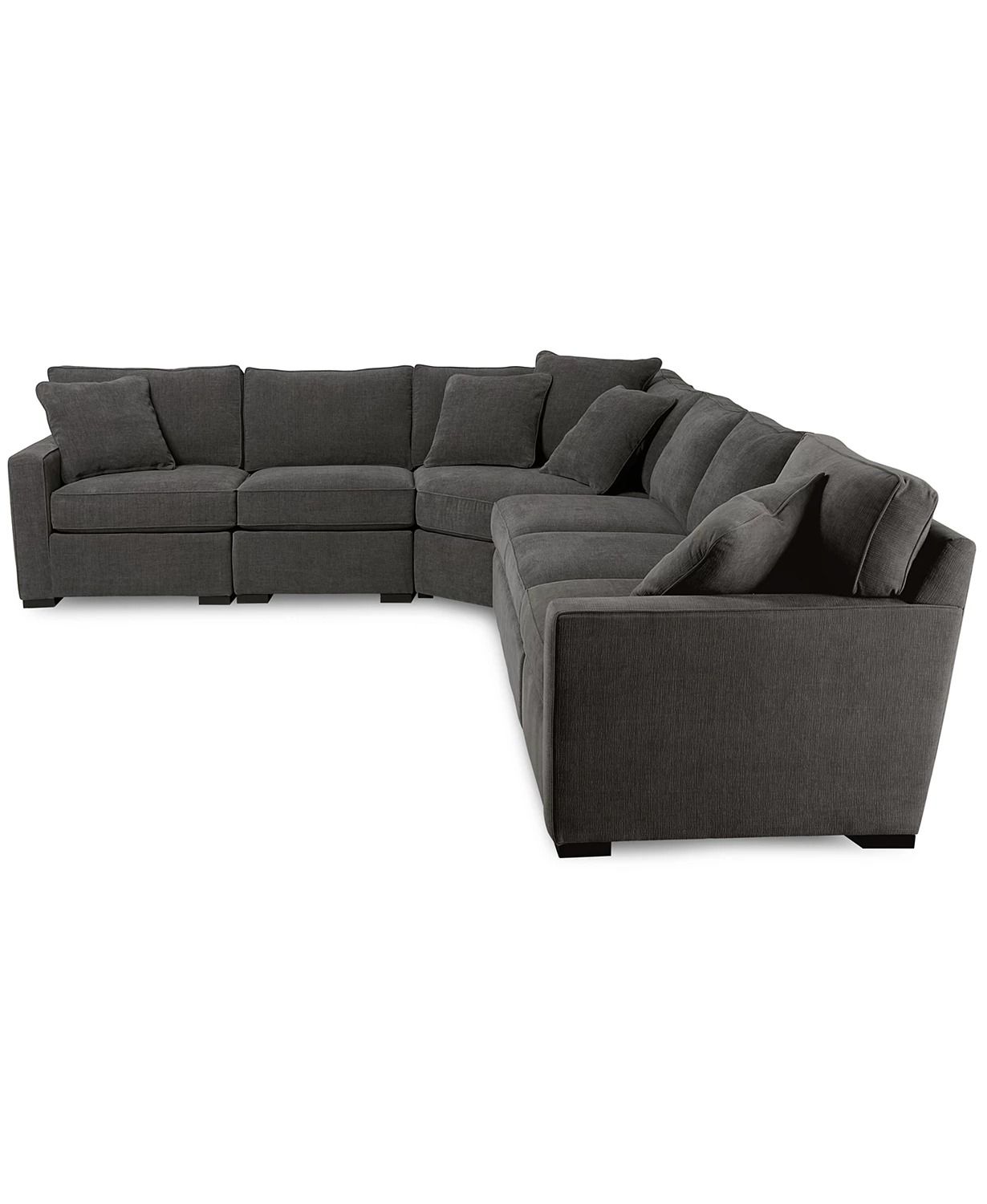 Radley 5 Piece Fabric Sectional Sofa with Apartment Sofa thumbnail 3