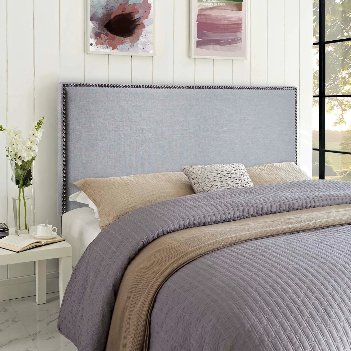 Reign Nailhead Upholstered Headboard - Queen thumbnail 2