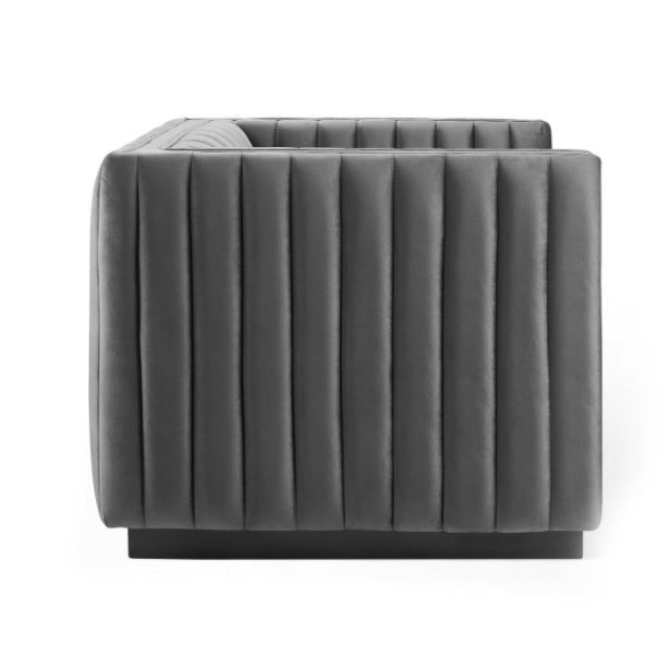 Conjure Channel Tufted Performance Velvet Accent Armchair thumbnail 2