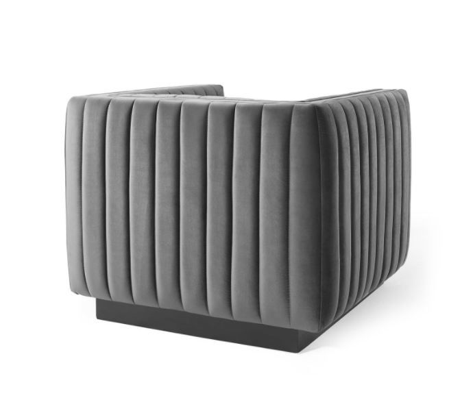 Conjure Channel Tufted Performance Velvet Accent Armchair thumbnail 4