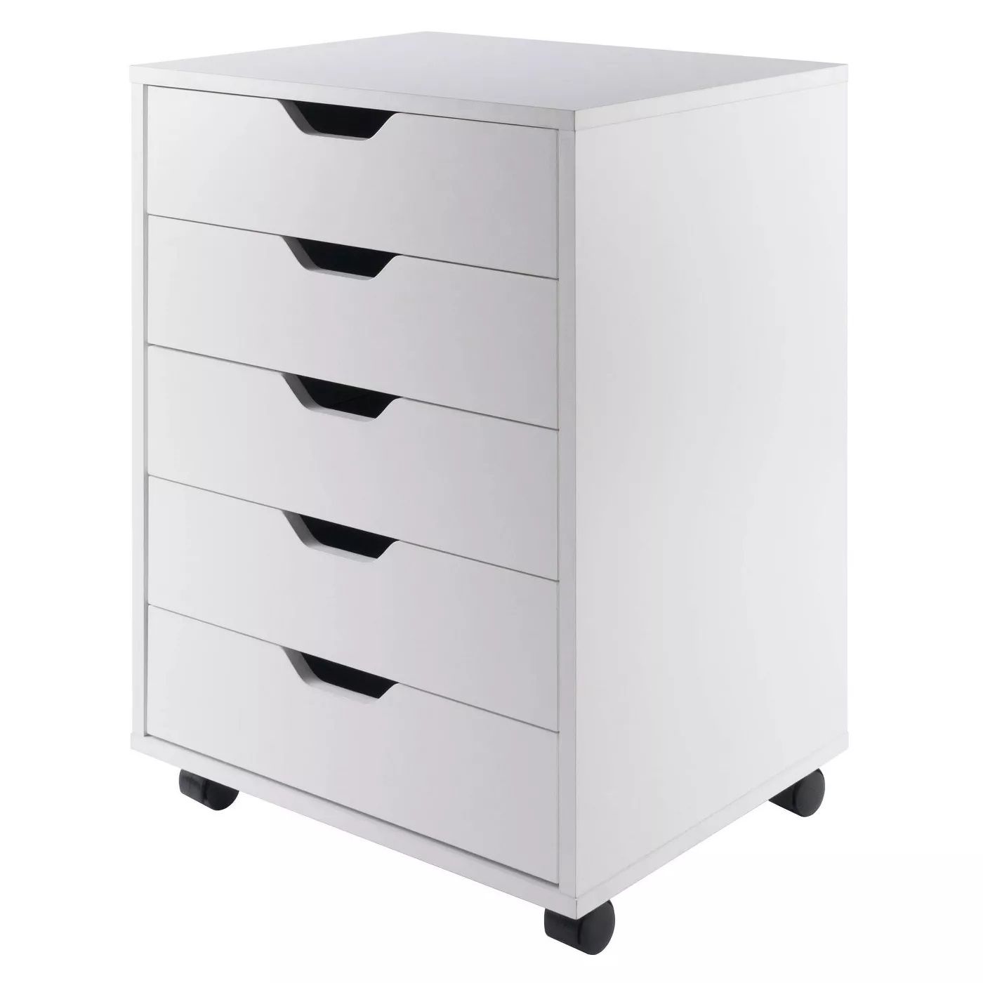Halifax 5 Drawer Cabinet with Casters White thumbnail 4