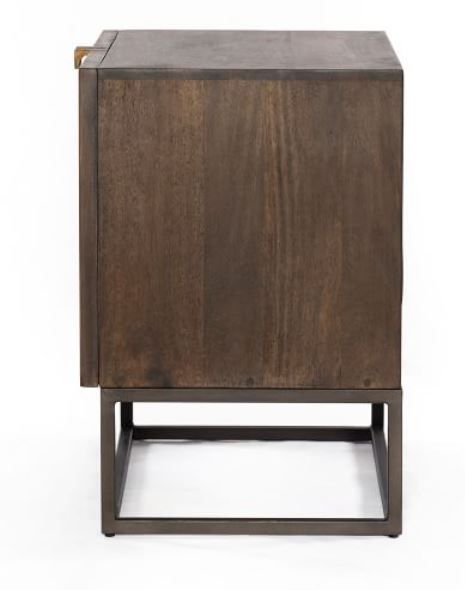 Carved Mango Wood Nightstand thumbnail 2