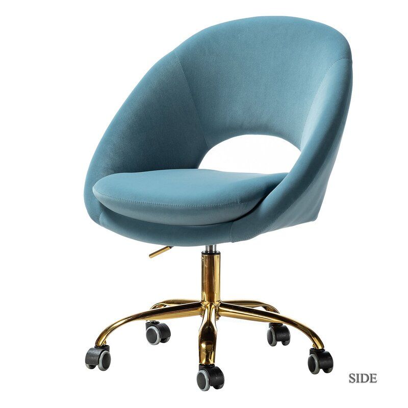 Lourdes Velvet Task Chair thumbnail 2