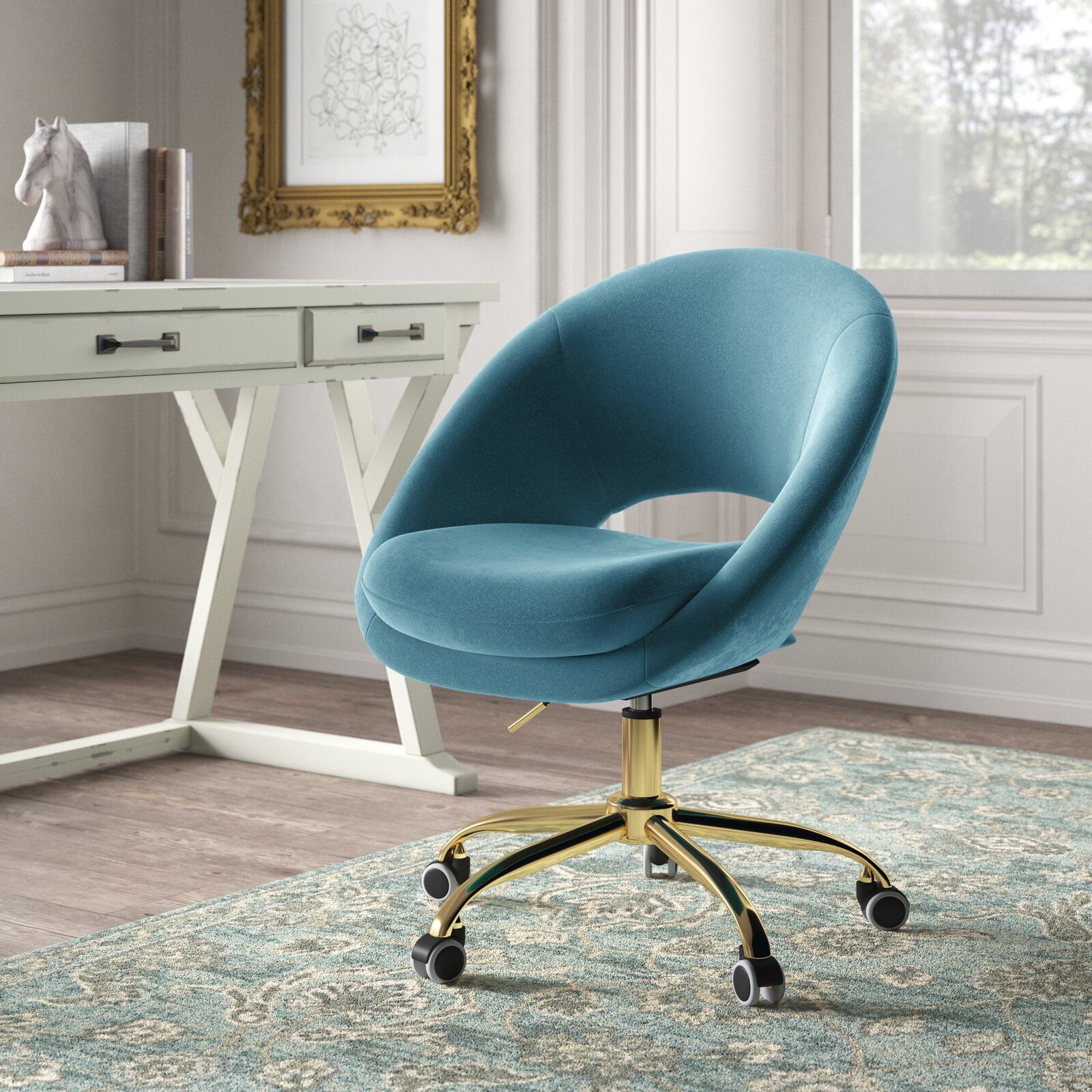 Lourdes Velvet Task Chair thumbnail 5