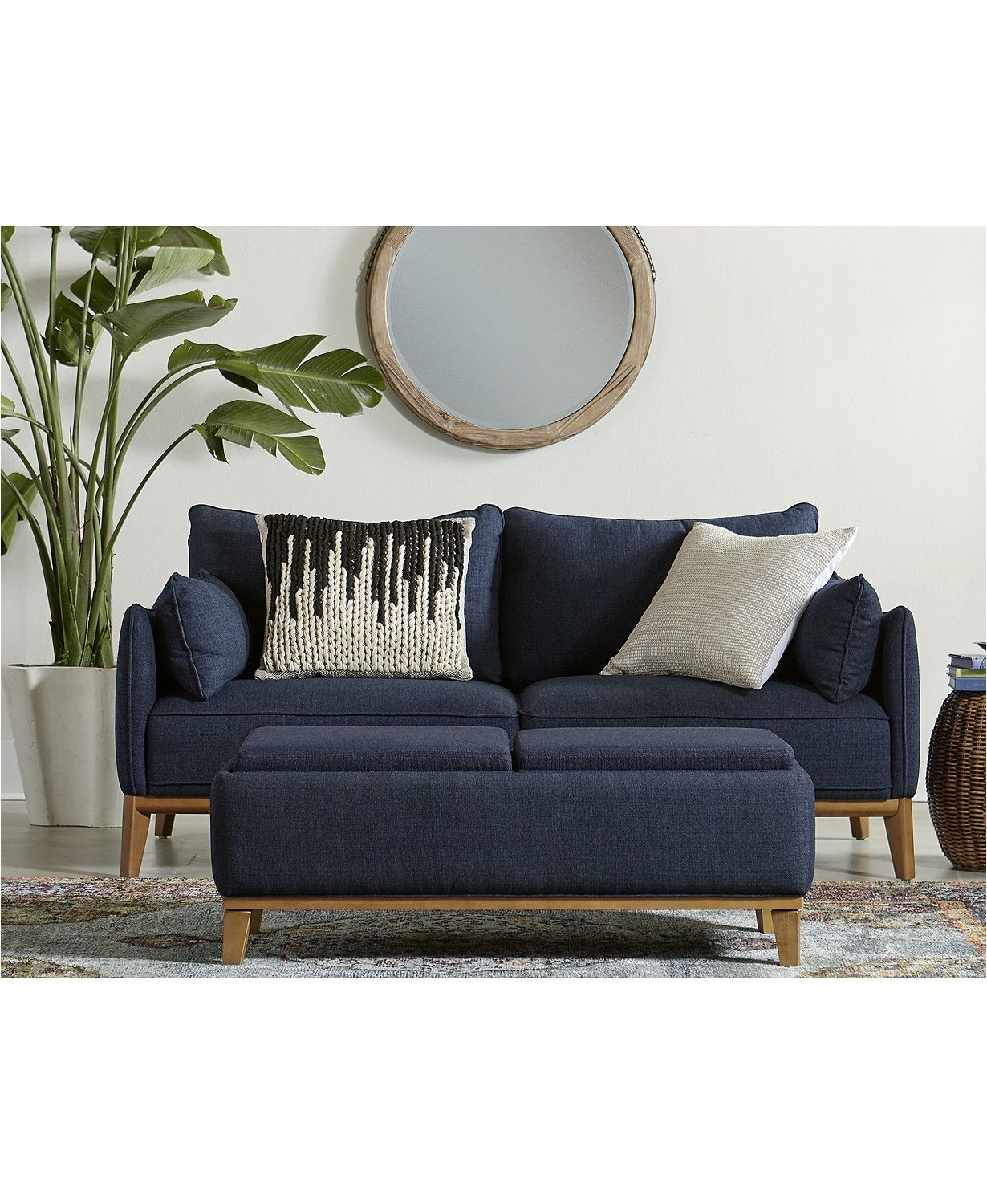 Jollene Fabric Storage Cocktail Ottoman thumbnail 2