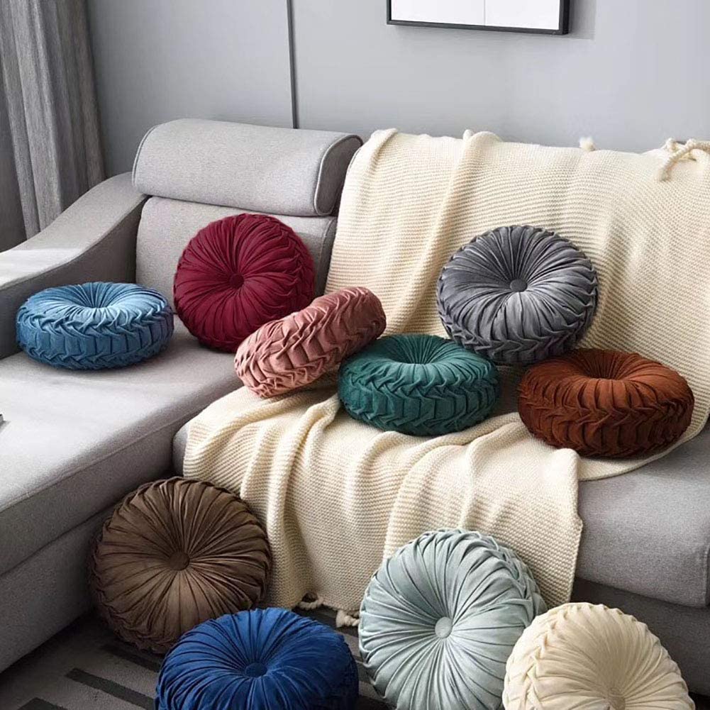Elero Round Throw Pillow Velvet With Insert-14"x14" thumbnail 2