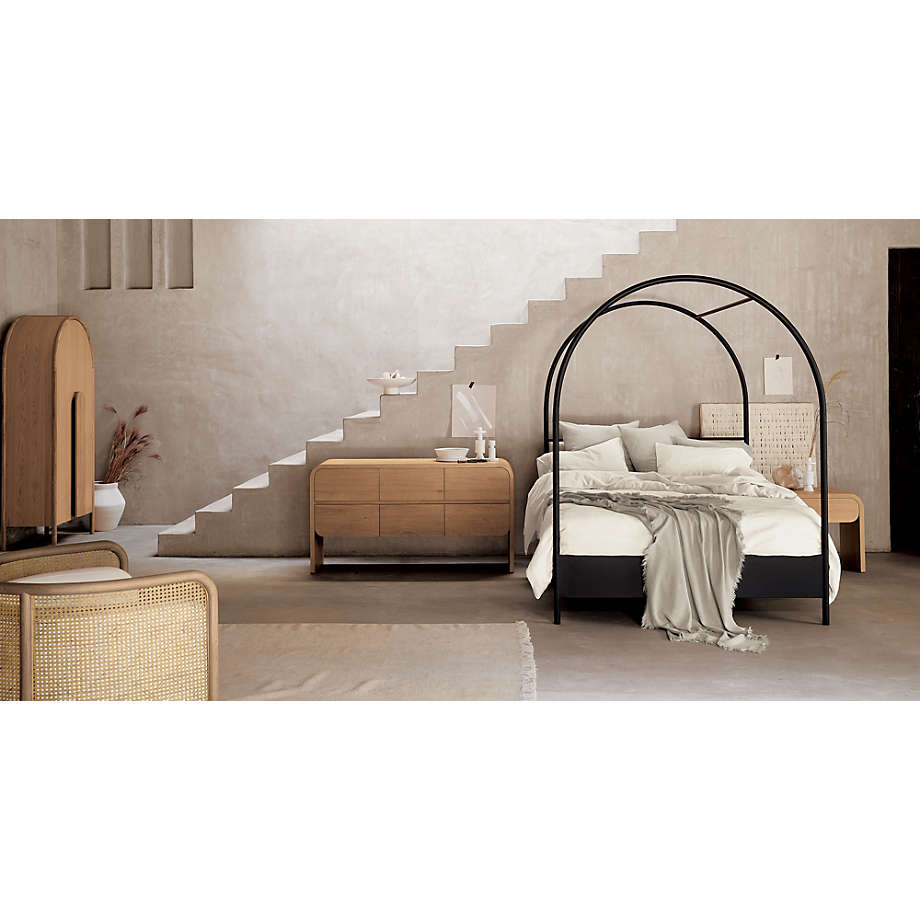 Canyon King Arched Canopy Bed with Upholstered Headboard-King thumbnail 3