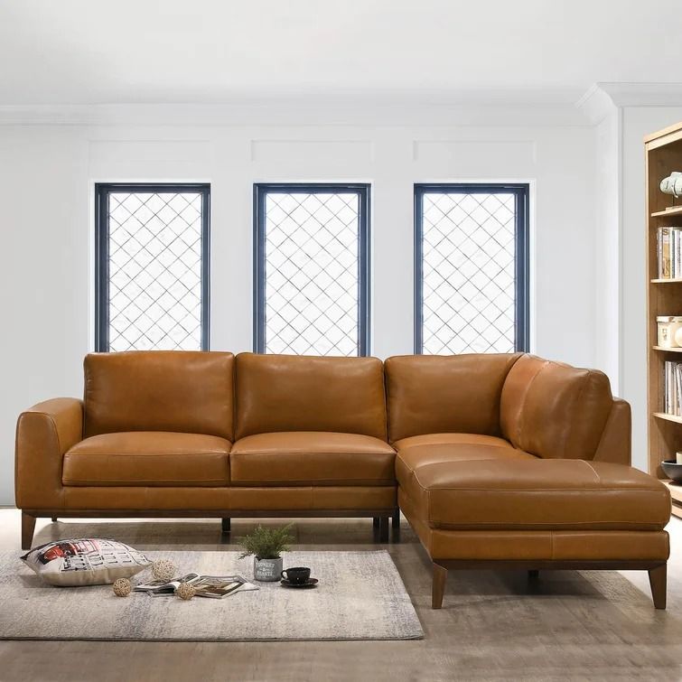 Haven Leather 2 Piece Terminal Chaise Sectional thumbnail 2