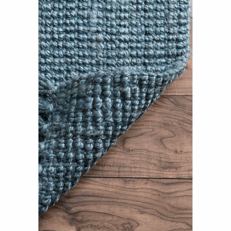 Caspian Handmade Flatweave Jute Sisal Blue Area Rug-8'6"x11'6" thumbnail 4