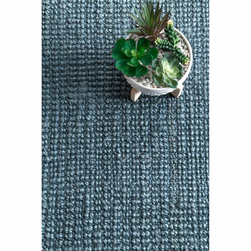 Caspian Handmade Flatweave Jute Sisal Blue Area Rug-8'6"x11'6" thumbnail 5