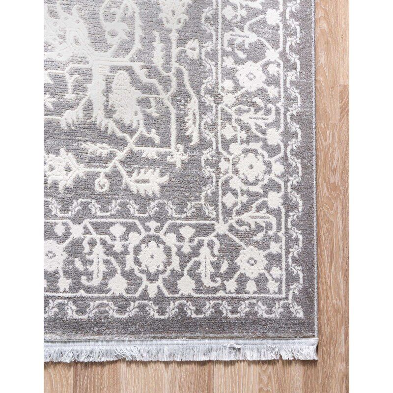 Leatherwood Abstract Gray Area Rug-9'x12' thumbnail 4