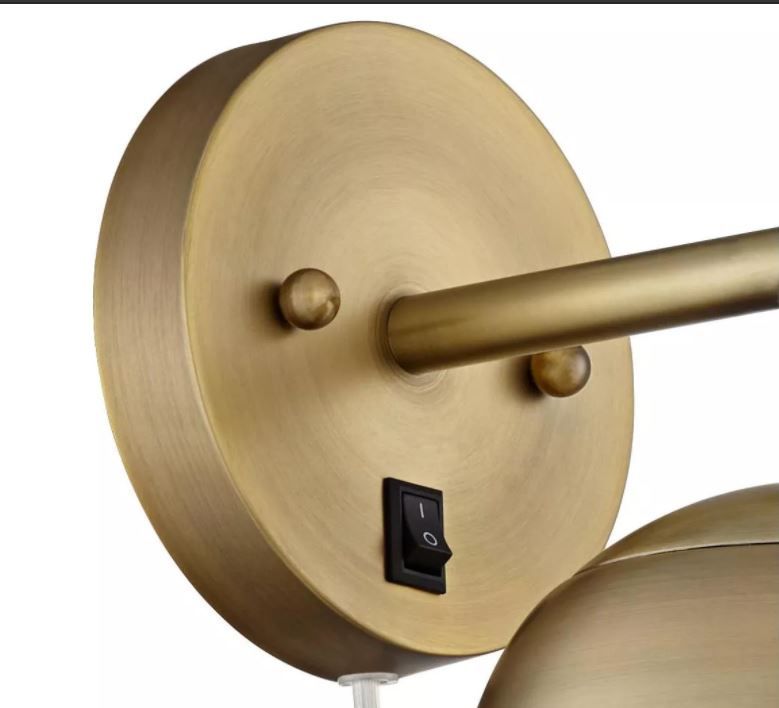 Antique Brass Frosted Glass Globe Sconce thumbnail 3