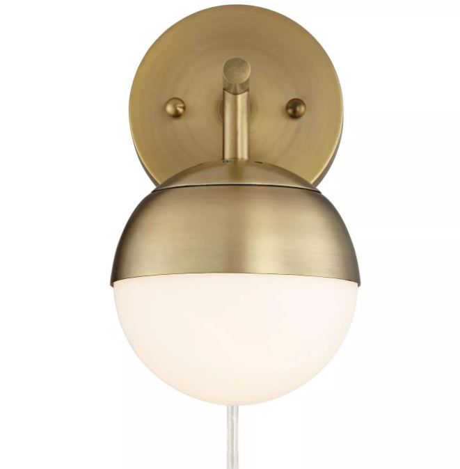 Antique Brass Frosted Glass Globe Sconce thumbnail 5