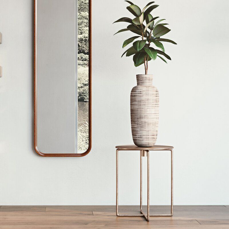 Vannorman Neutral Striped Ceramic Floor Vase thumbnail 2