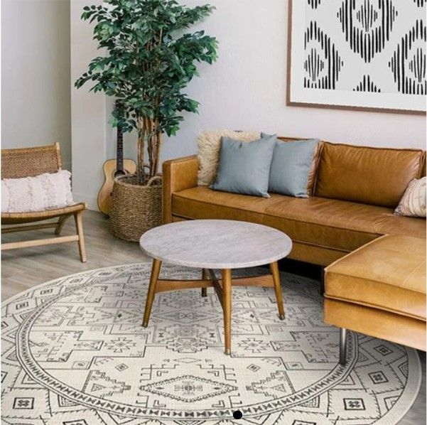 Leelu Black and White Rug-8'x8' thumbnail 3