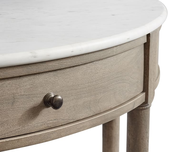 Alexandra 48 Demilune Marble Console Table thumbnail 3