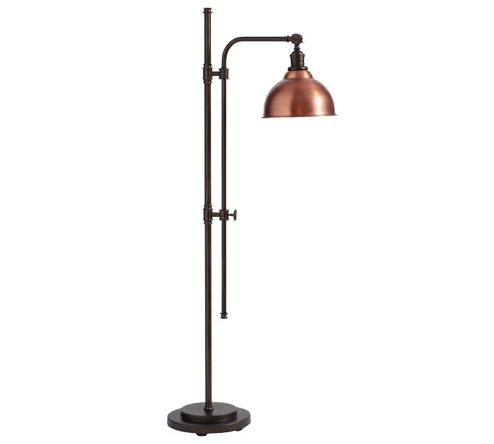 Custom Articulating Metal Bell Floor Lamp thumbnail 2