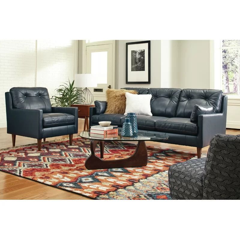 Annica Genuine Leather Square Arm Sofa thumbnail 2