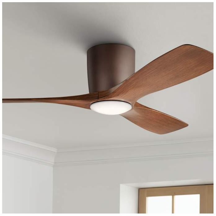 Kichler Volos Satin Bronze Hugger LED Ceiling Fan thumbnail 3