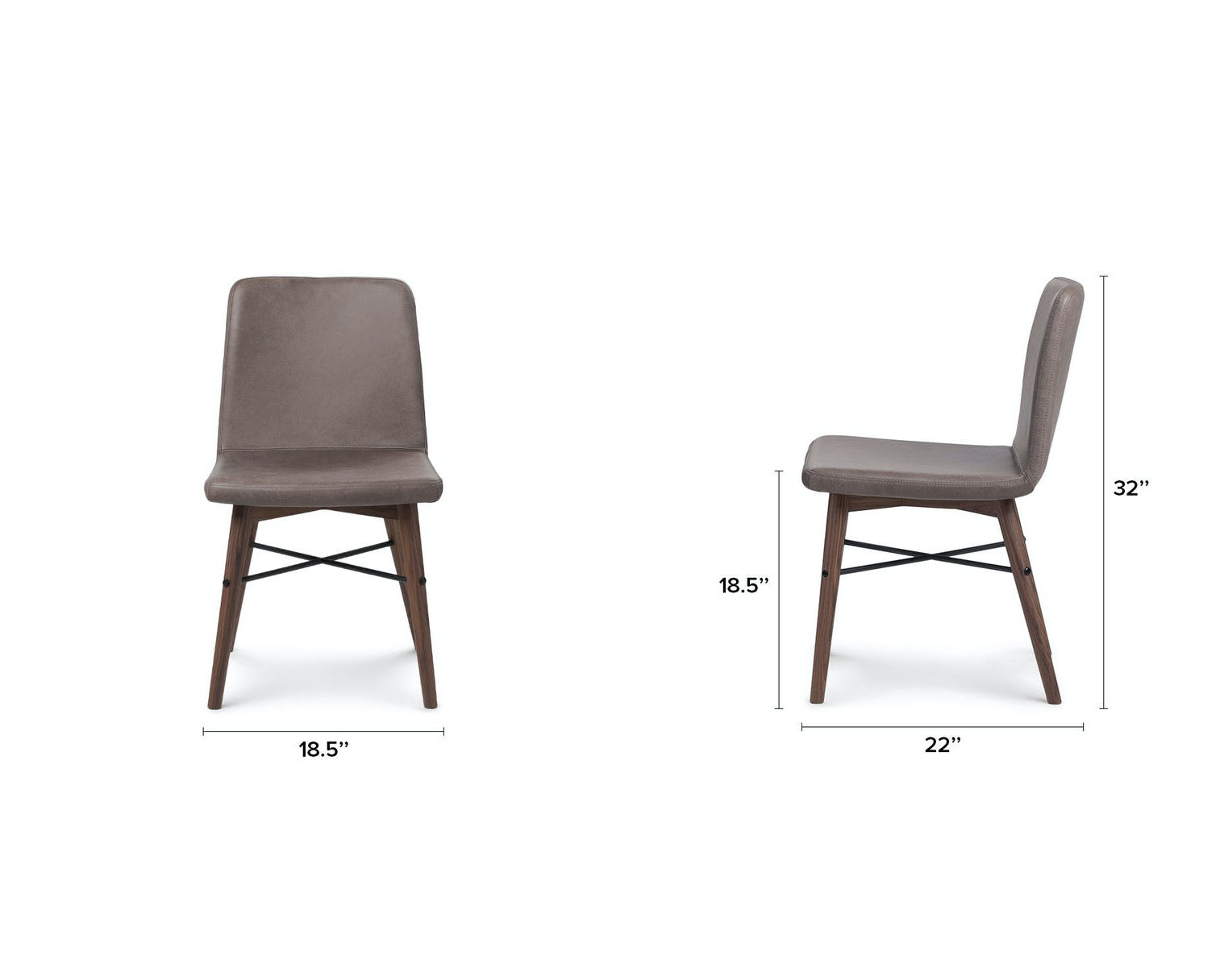 Kissa Canyon Charcoal Matte Walnut Dining Chair thumbnail 6