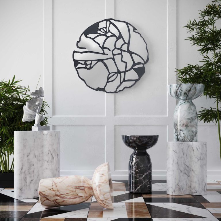 STREET GREY AND BLUSH MARBLE SIDE TABLE thumbnail 2