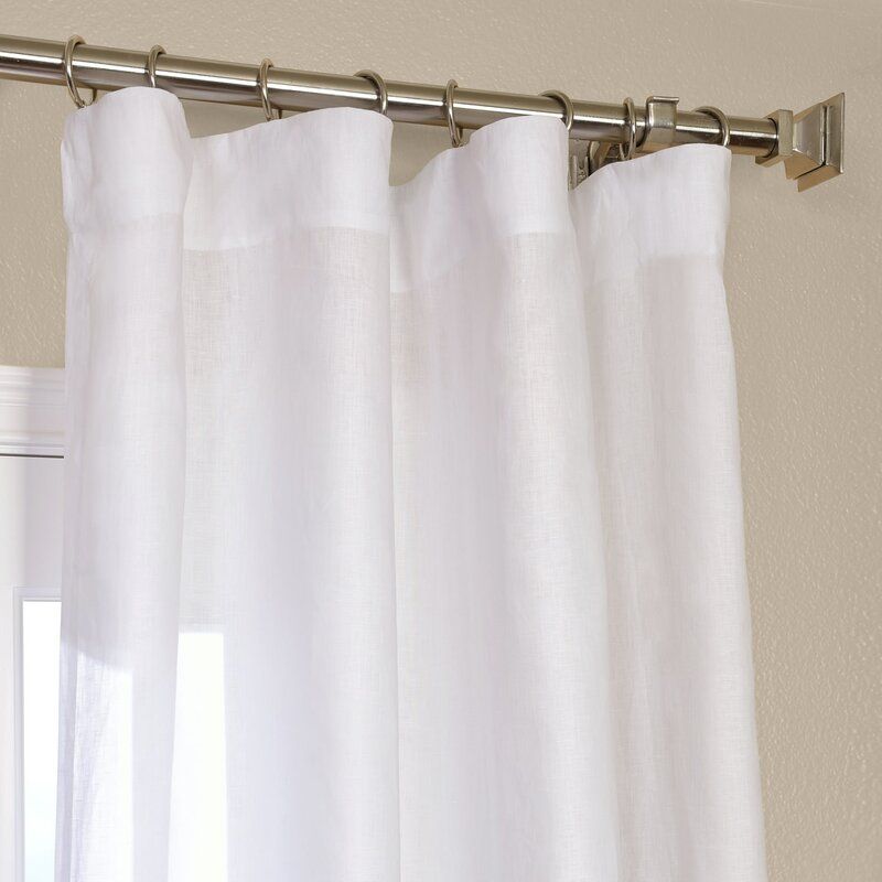 Pyrogi Linen Sheer Rod Pocket Single Curtain Panel thumbnail 5