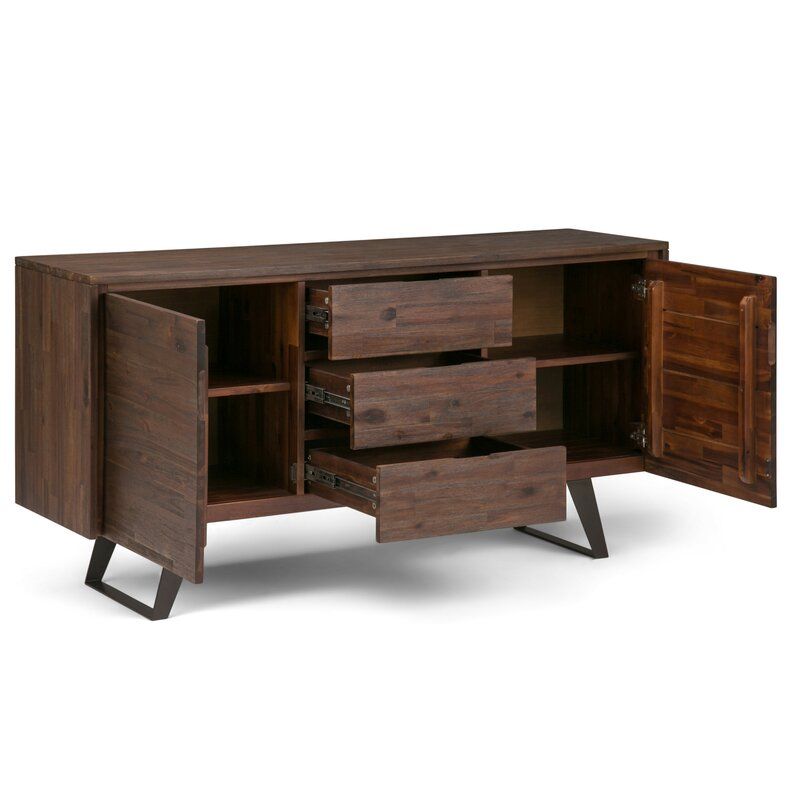 Midway 3 Drawer Acacia Wood Buffet Table thumbnail 2