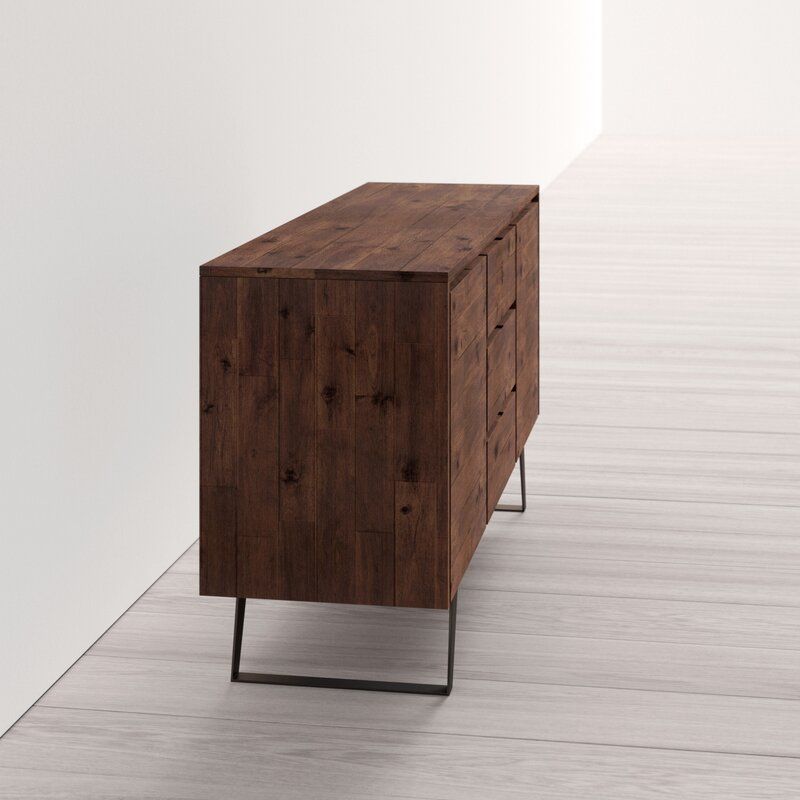 Midway 3 Drawer Acacia Wood Buffet Table thumbnail 3