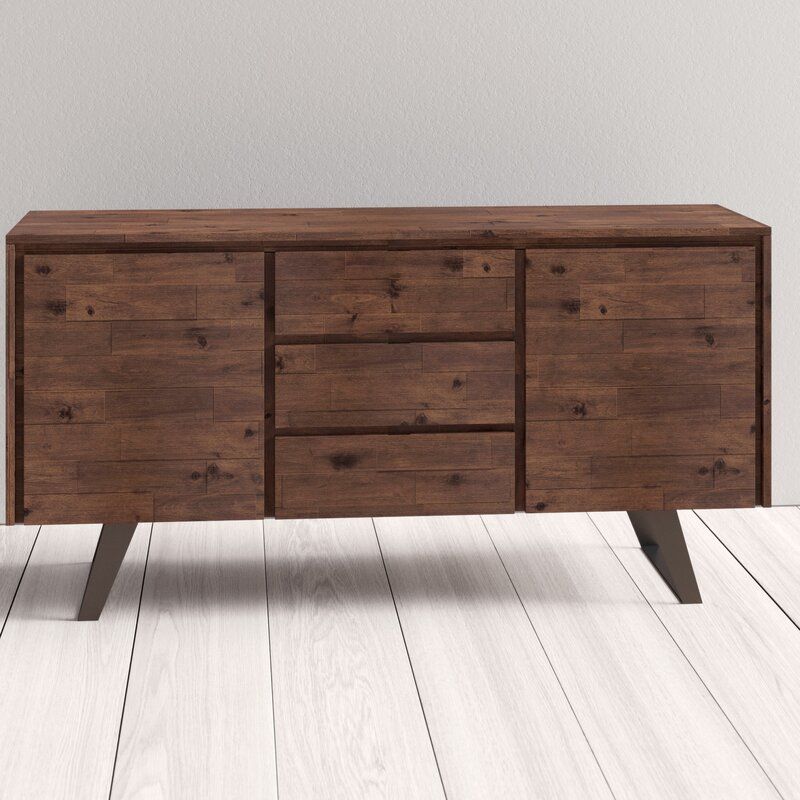Midway 3 Drawer Acacia Wood Buffet Table thumbnail 5