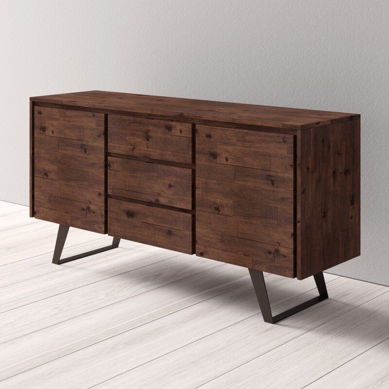 Midway 3 Drawer Acacia Wood Buffet Table thumbnail 6