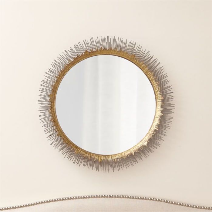 Clarendon Brass Large Round Wall Mirror thumbnail 4