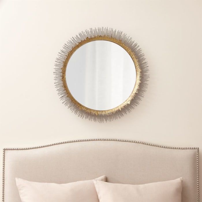 Clarendon Brass Large Round Wall Mirror thumbnail 5