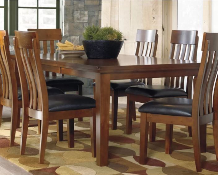 Ralene Rectangular Dining Room Butterfly Extendable Table Wood Medium Brown thumbnail 2