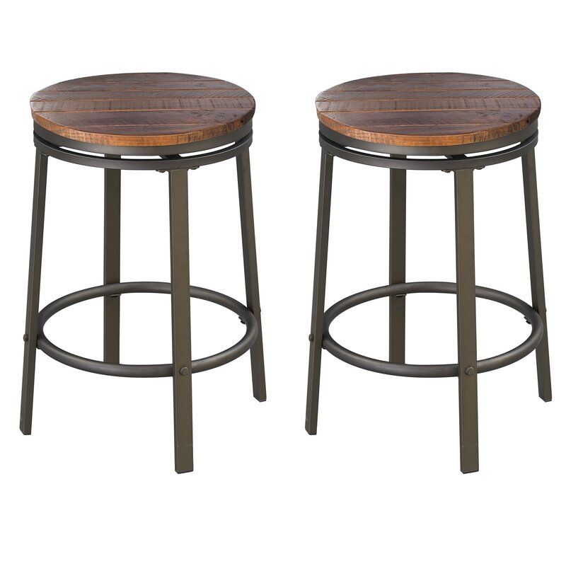 Alline Swivel Counter Stool set of 2 thumbnail 3