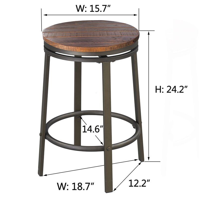 Alline Swivel Counter Stool set of 2 thumbnail 4