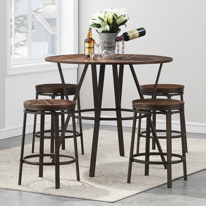 Alline Swivel Counter Stool set of 2 thumbnail 5