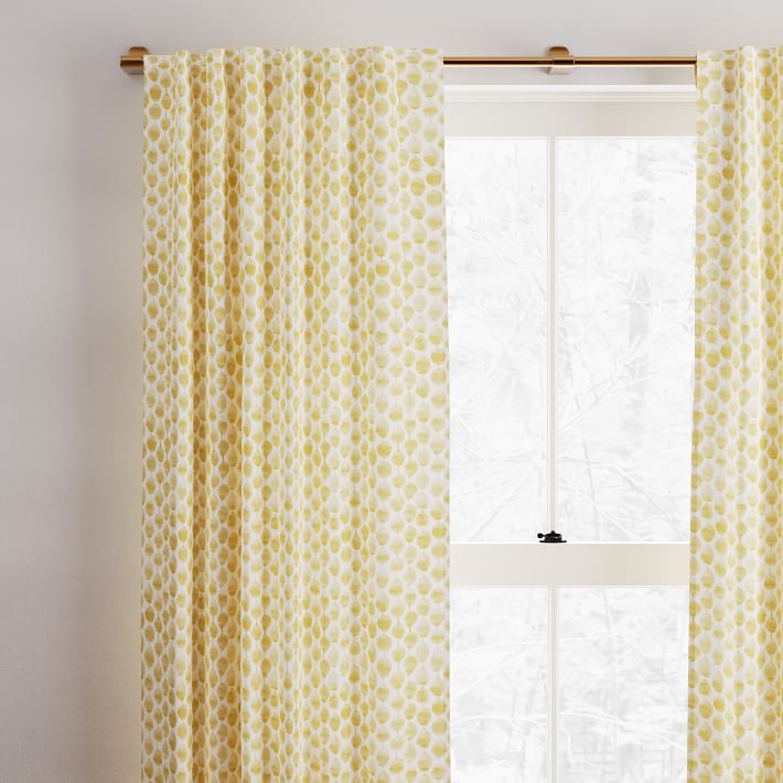 Cotton Canvas Stamped Dot Curtains Set of 2 Dark Horseradish thumbnail 2