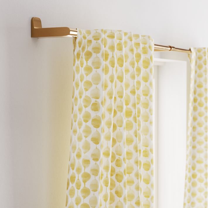 Cotton Canvas Stamped Dot Curtains Set of 2 Dark Horseradish thumbnail 3