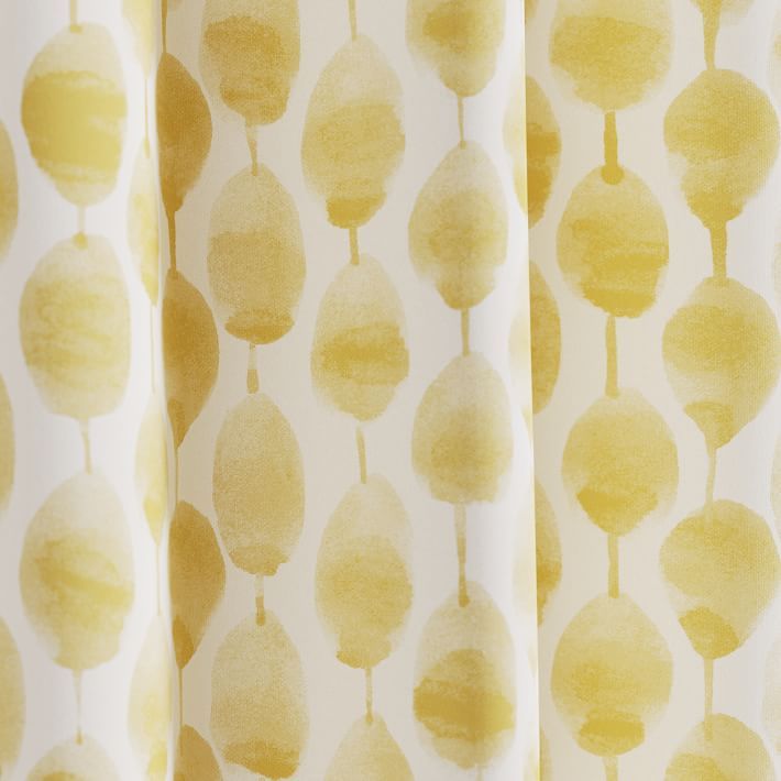Cotton Canvas Stamped Dot Curtains Set of 2 Dark Horseradish thumbnail 4