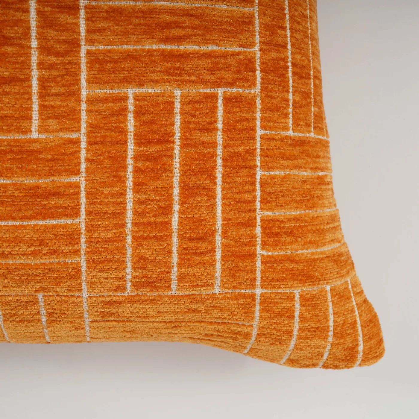 Staggered Striped Chenille Woven Throw Pillow With Insert-18"X18" thumbnail 3