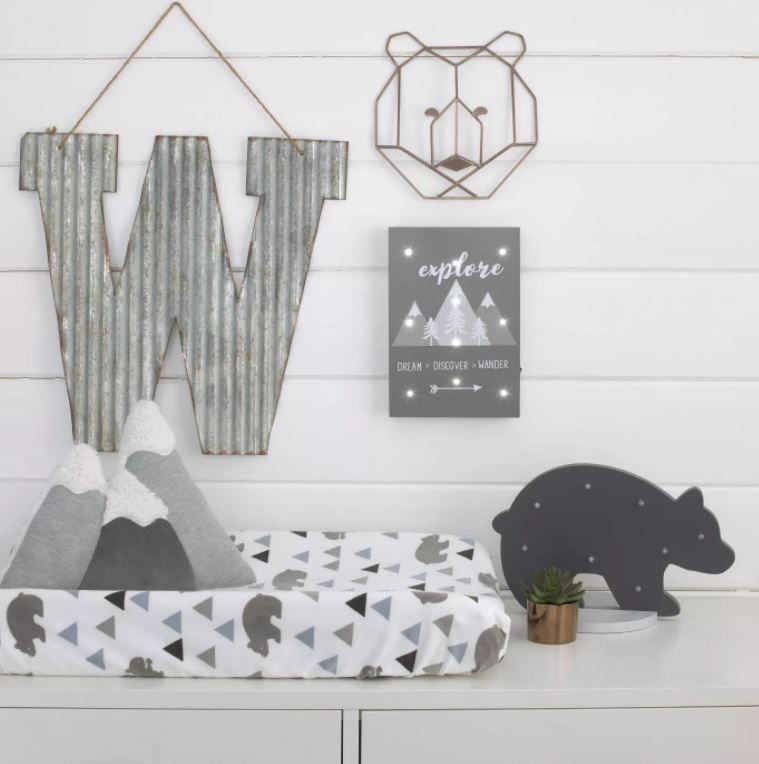 NoJo Little Love Mountain Shaped Gray and White Plus Throw Pillow thumbnail 2