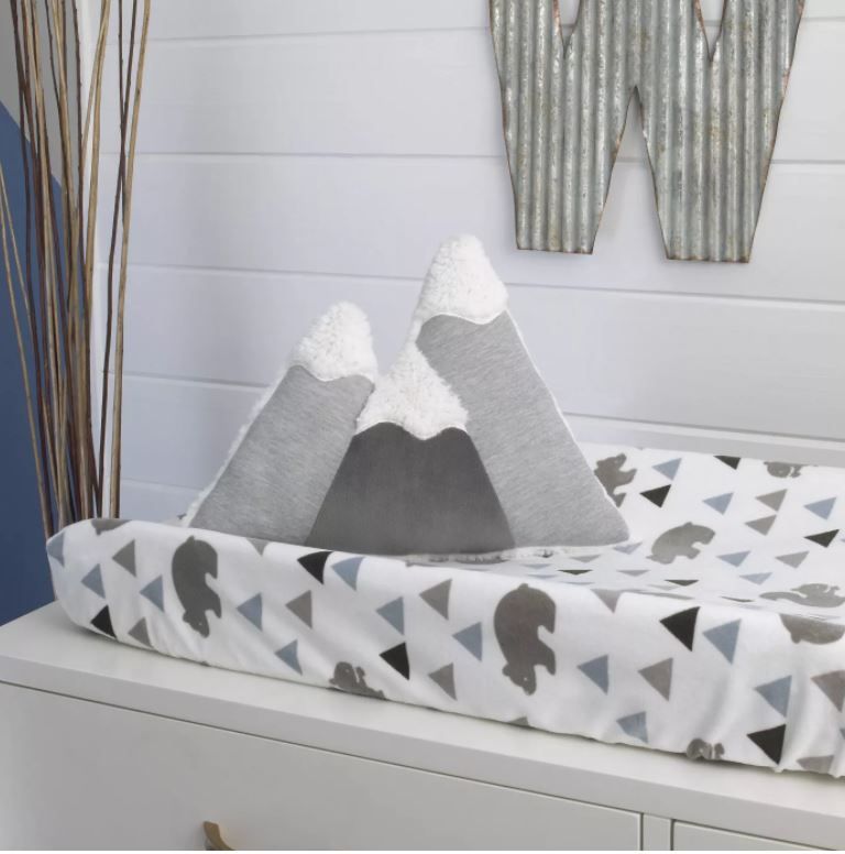 NoJo Little Love Mountain Shaped Gray and White Plus Throw Pillow thumbnail 3