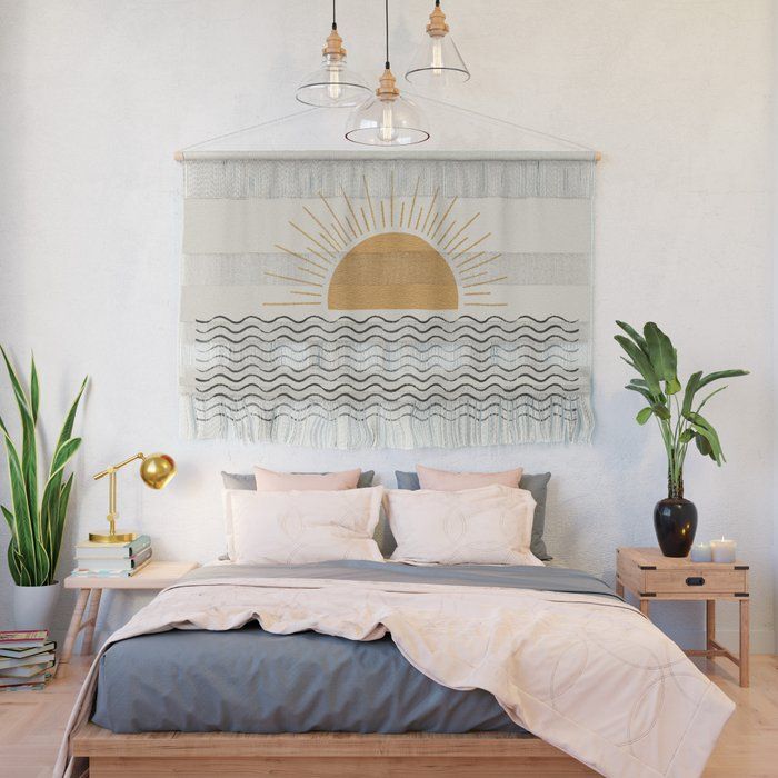 Sunrise Ocean Mid Century Modern Style Wall Hanging thumbnail 4